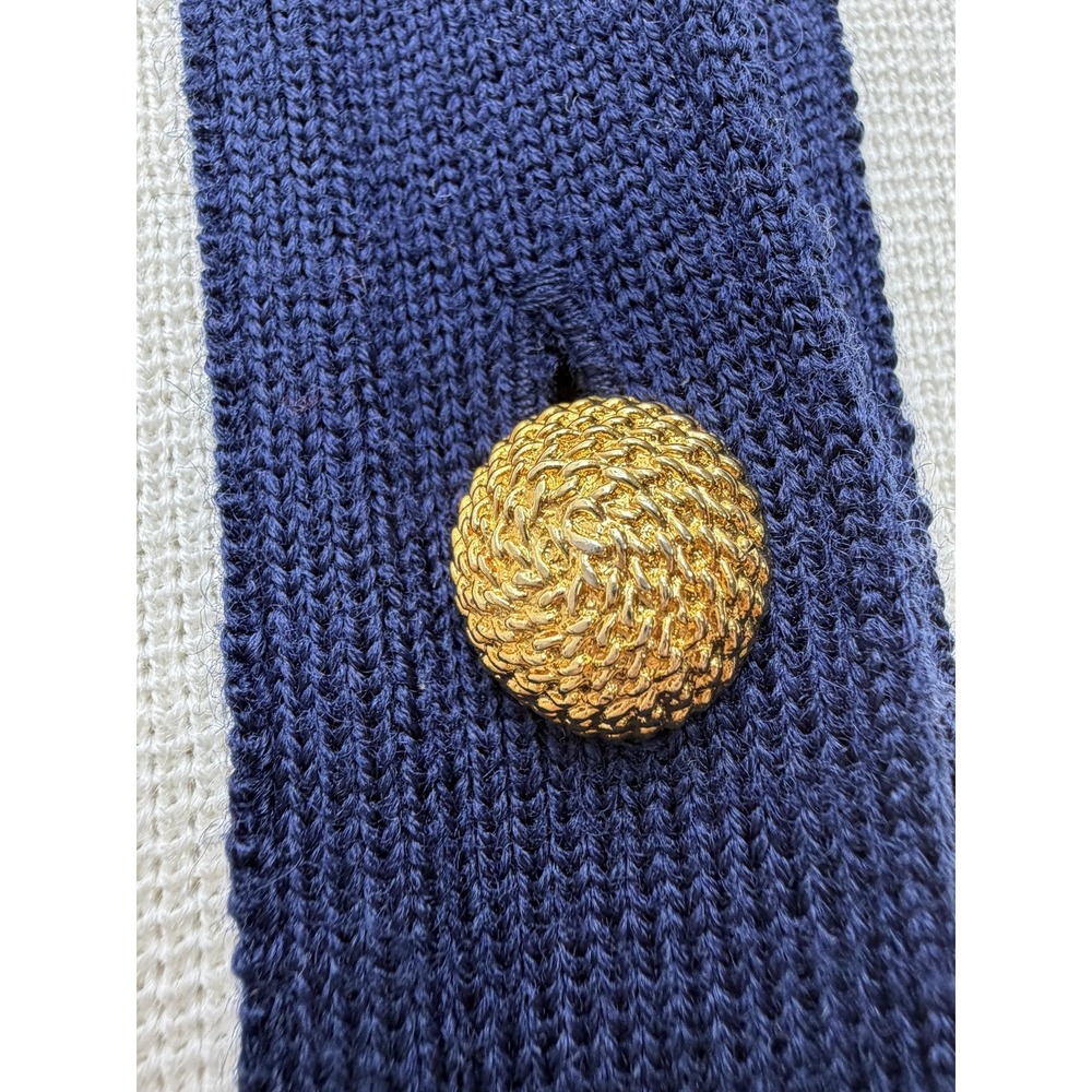Tricoville Cardigan Sweater Womens 10 Multicolor Stripe Gold Buttons Pockets - Picture 6 of 14